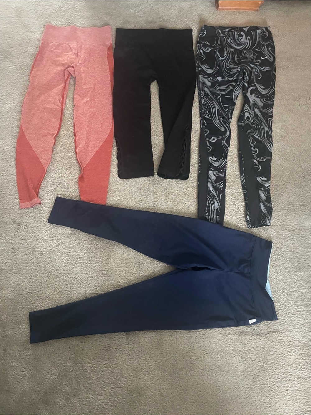 Woman Active Leggings Bundle - Pink, Black, Marble & Navy